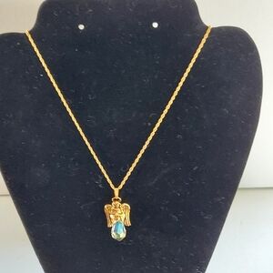 Vintage Avon Sparkling Angel Pendant Necklace